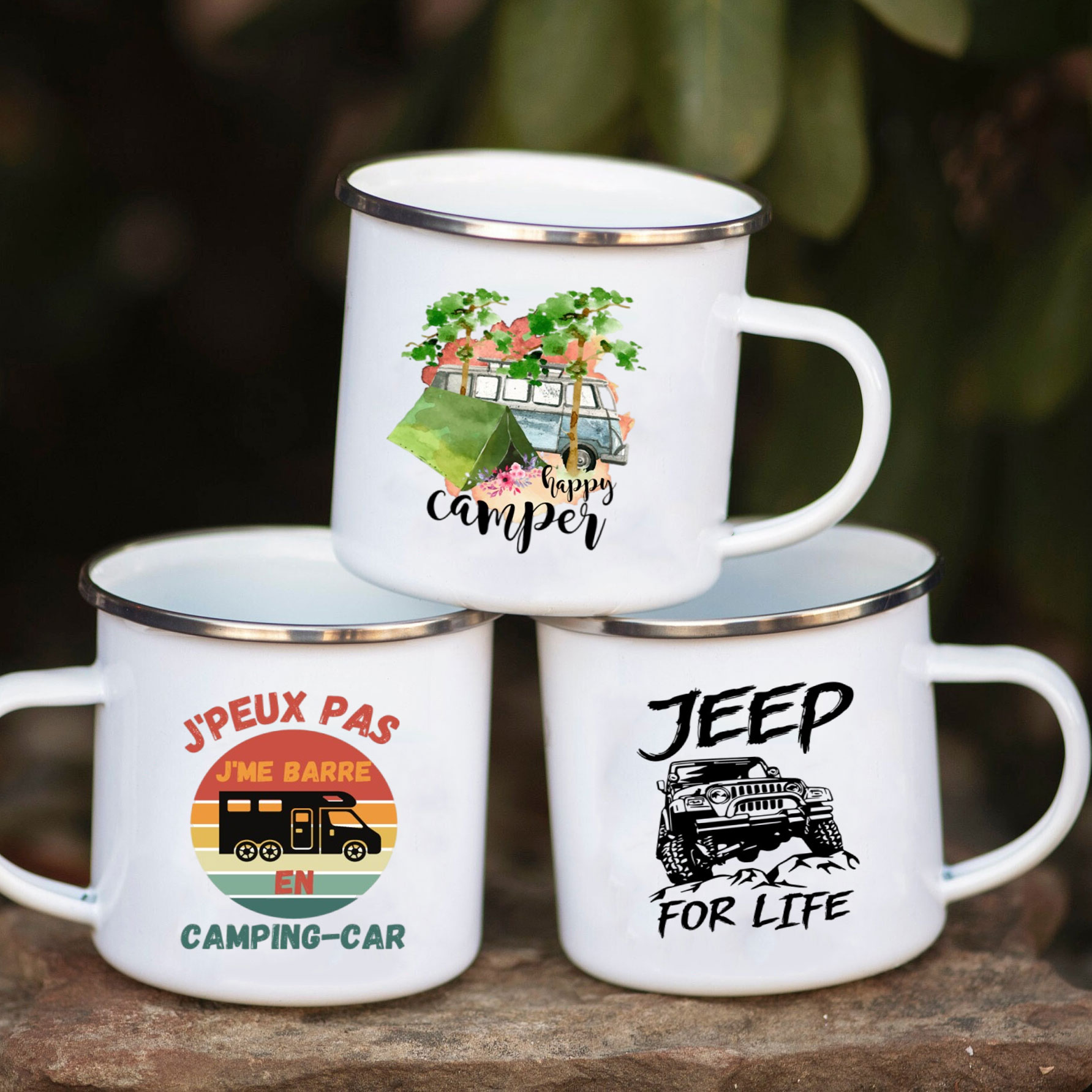 Camping Car Enamel Mug Adventu - Outdoor Adventure Ideas 评论和价格